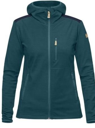 Fjällräven Keb Fleece Hoodie Womens, Glacier Green / Navy