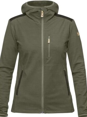 Fjällräven Keb Fleece Hoodie Womens, Laurel Green / Deep Forest