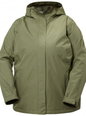 Helly Hansen Seven J Plus, regnjakke, dame, plus size, grøn