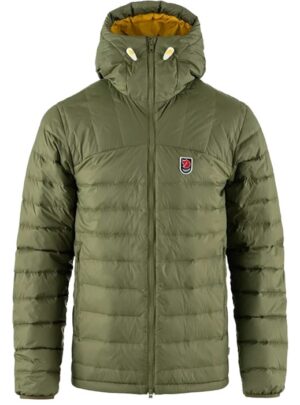 Fjällräven Expedition Pack Down Hoodie Men-green / mustard yellow-XL - Jakker