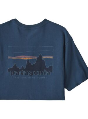 Patagonia Mens '73 Skyline Organic T-Shirt, Tidepool Blue