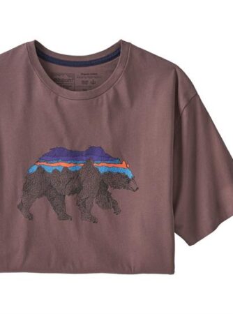 Patagonia Mens Back For Good Organic T-Shirt, Dusky Brown / Bear