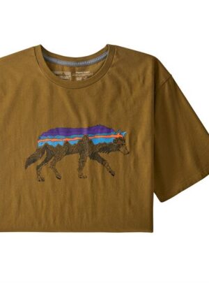 Patagonia Mens Back For Good Organic T-Shirt, Mulch Brown / Wolf