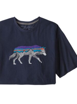 Patagonia Mens Back For Good Organic T-Shirt, New Navy / Wolf