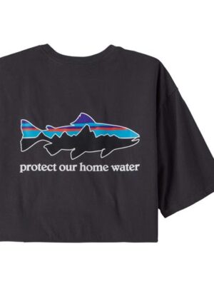 Patagonia Mens Home Water Trout Organic T-Shirt, Ink Black