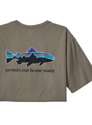 Patagonia Mens Home Water Trout Organic TÂ­Shirt, Garden Green