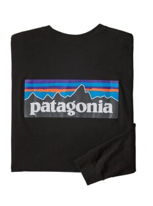 Patagonia Mens L/S P-6 Logo Responsibili-Tee, Black