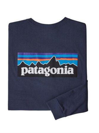 Patagonia Mens L/S P-6 Logo Responsibili-Tee, Classic Navy