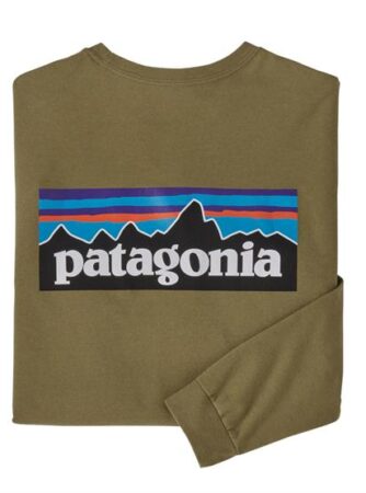 Patagonia Mens L/S P-6 Logo Responsibili-Tee, Moray Khaki