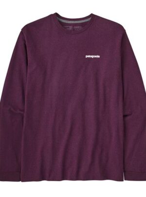 Patagonia Mens L/S P-6 Logo Responsibili-Tee, Night Plum