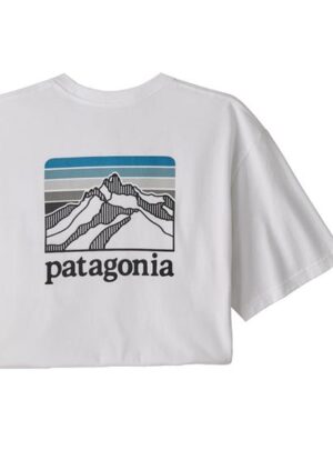 Patagonia Mens Line Logo Ridge Pocket Tee, White