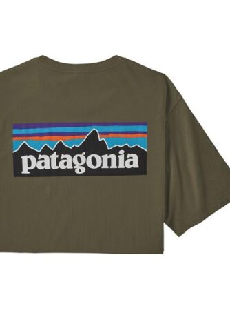 Patagonia Mens P-6 Logo Organic T-Shirt, BasinGreen