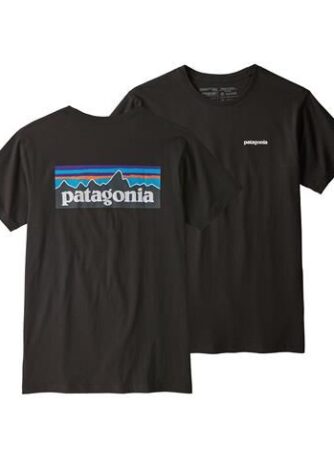 Patagonia Mens P-6 Logo Organic T-Shirt, Black