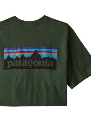 Patagonia Mens P-6 Logo Pocket Responsibili-Tee, Alder Green