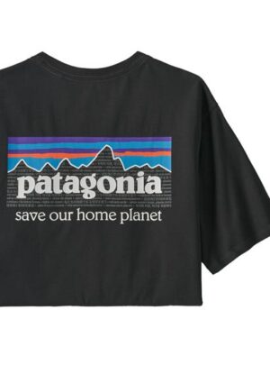 Patagonia Mens P-6 Mission Organic T-Shirt, Ink Black