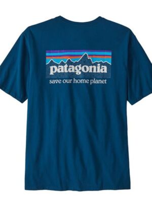 Patagonia Mens P-6 Mission Organic T-Shirt, Lagom Blue