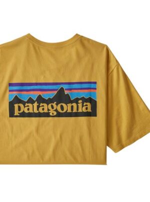 Patagonia Mens P6-Logo Organic T-Shirt, Mountain Yellow