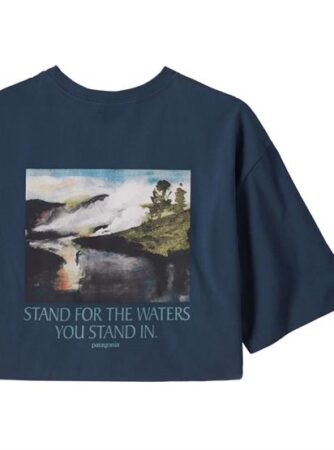 Patagonia Mens Stand for the Waters Organic T-Shirt, Tidepool Blue