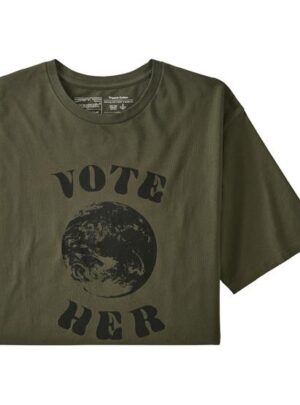 Patagonia Mens Vote Her Organic T-Shirt, Basin Green