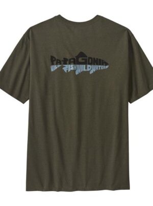 Patagonia Mens Wild Waterline Pocket Tee, Basin Green