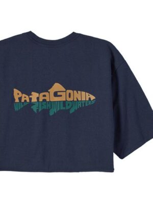 Patagonia Mens Wild Waterline Pocket Tee, New Navy