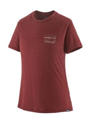 Patagonia Womens Cap Cool Merino Blend Shirt, Sequoia Red