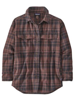 Patagonia Womens HW Fjord Flannel Overshirt, Ice Caps / Dusk