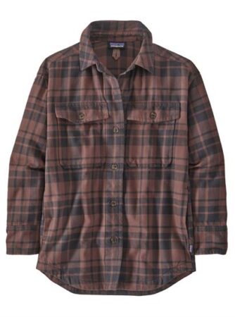 Patagonia Womens HW Fjord Flannel Overshirt, Ice Caps / Dusk