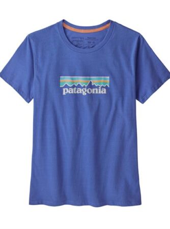 Patagonia Womens Pastel P-6 Logo Organic Crew T-Shirt, Blue