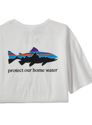 Patagonia Mens Home Water Trout Organic T-Shirt, White