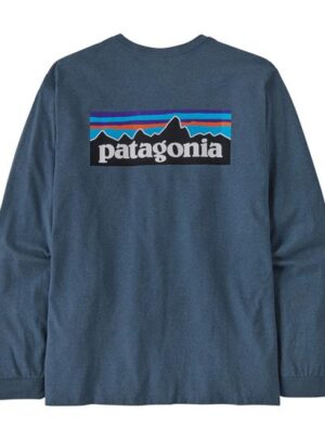 Patagonia Mens L/S P-6 Logo Responsibili-Tee, Utility Blue