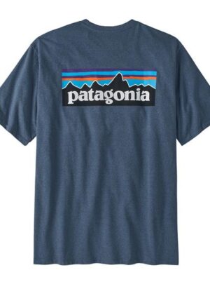 Patagonia Mens P-6 Logo Responsibili-Tee, Utility Blue