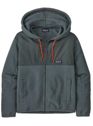 Patagonia Womens Microdini Hoody, Nouveau Green / Orange