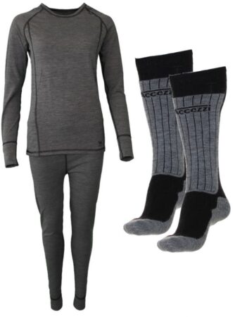 Accezzi merino skiundertøj + 2 par merino skistrømper, dame