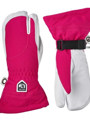 Hestra Heli Ski, 3-finger skihandsker, dame, pink/hvid