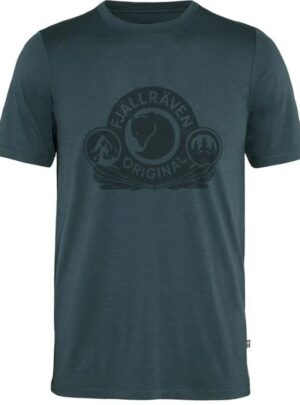 Fjällräven Abisko Wool Classic Herre / Mænd-Mørkeblå-L - T-Shirt, Polo-shirt