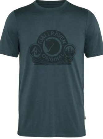 Fjällräven Abisko Wool Classic Herre / Mænd-Mørkeblå-L - T-Shirt, Polo-shirt