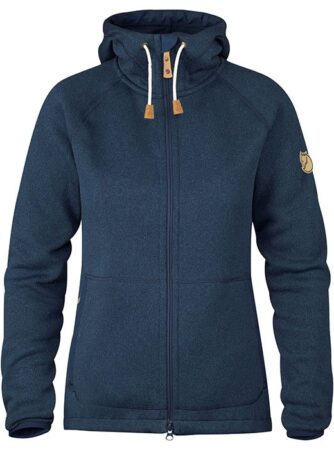 Fjällräven Övik Fleece Hoodie Kvinder / Damer-Mørkeblå-XL - Fleecejakker og softshell