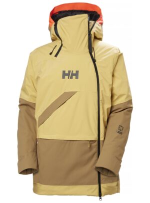 Helly Hansen Powchaser Asymmetric, skijakke, dame, lysebrun/gul