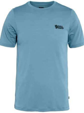 Fjällräven Abisko Wool Logo SS Herre / Mænd-dawn Blå-2XL - T-Shirt, Polo-shirt