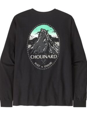 Patagonia Mens L/S Chouinard Crest Responsibili-Tee, Black