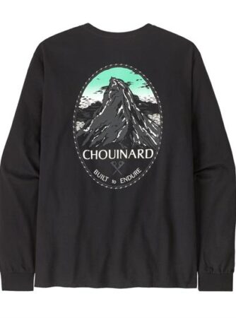 Patagonia Mens L/S Chouinard Crest Responsibili-Tee, Black