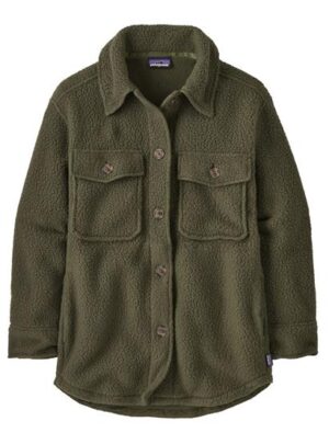 Patagonia Womens Retro Pile Shacket, Pine Needle Green