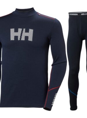 Helly Hansen Lifa Merino Midweight Logo, sæt, herre, navy