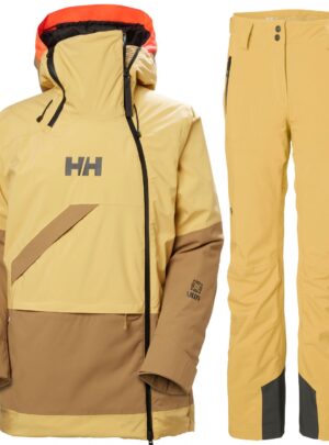 Helly Hansen Powchaser/Legendary skisæt, dame, lysebrun/gul