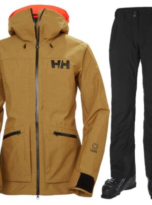 Helly Hansen Powderqueen/Legendary skisæt, dame, guld/sort