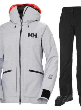 Helly Hansen Powderqueen/Legendary skisæt, dame, lysegrå/sort