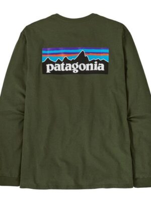 Patagonia Mens L/S P-6 Logo Responsibili-Tee, Torrey Pine Green