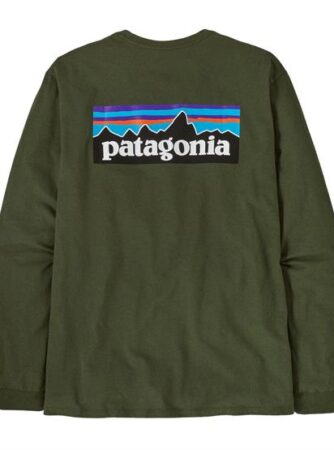 Patagonia Mens L/S P-6 Logo Responsibili-Tee, Torrey Pine Green