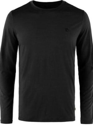 Fjällräven Abisko Wool LS Herre / Mænd-Sort-M - T-Shirt, Polo-shirt